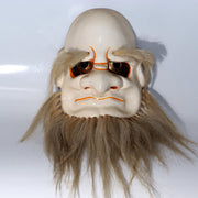 Japanese Vintage Wood Carved Bitchu Kagura Mask Signed Kosaku Tanabe MSK5410