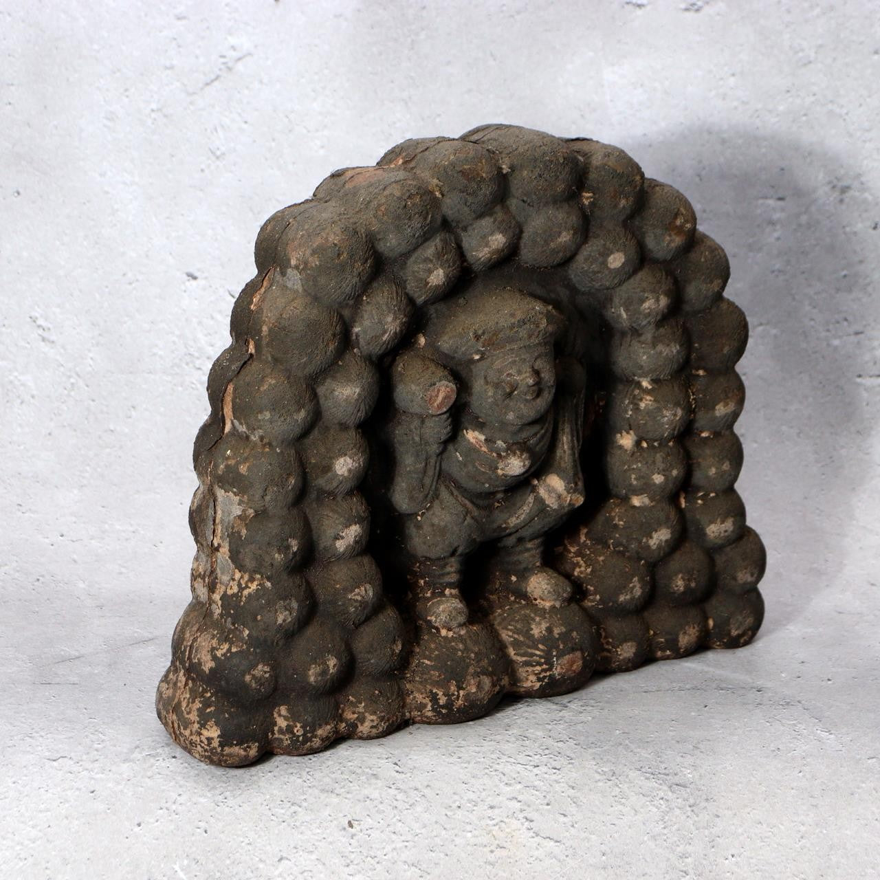 Antique Japanese Clay Daikokuten Plaque God of Wealth Prosperity Edo/Meiji Era4