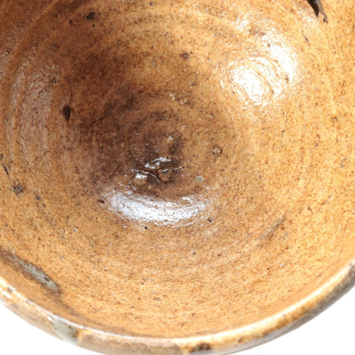 Antique Japanese Edo Period Mino Ware Chawan Tea Bowl Partial Ash Glaze PCP32212