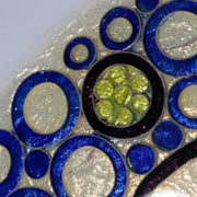 Japanese Cloisonne Enamel Silver Rim Vase Hiroaki Ota Abstract Motif Tomobako11