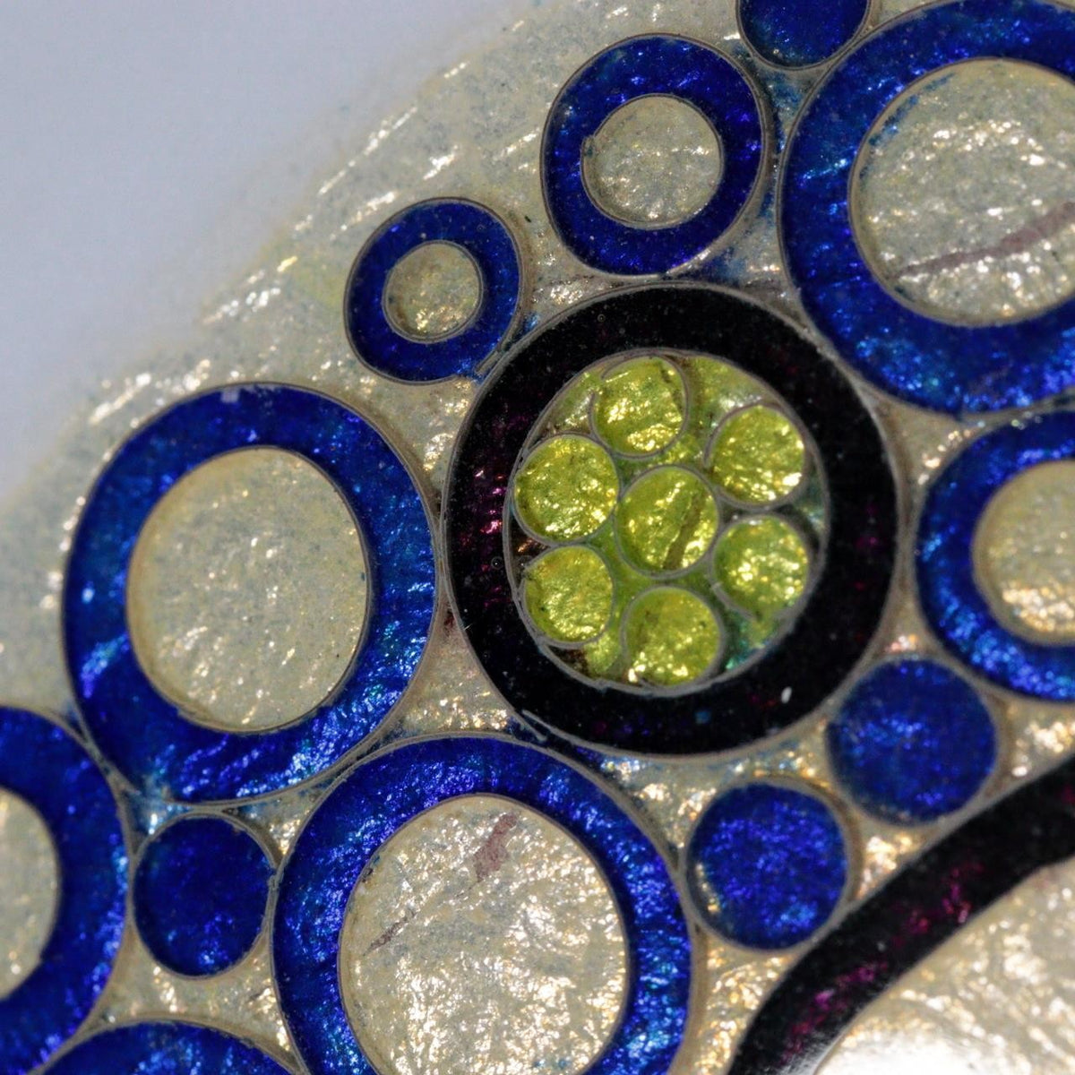 Japanese Cloisonne Enamel Silver Rim Vase Hiroaki Ota Abstract Motif Tomobako11