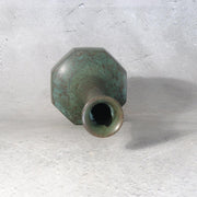 Japanese Shobido Kosan Cast Bronze Octagonal Vase Crane Neck Tomobako10
