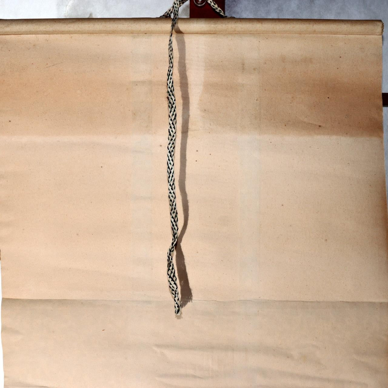 Edo Antique Paper Hanging Scroll Bijinga Hand Painted Woman Cat ASO4489
