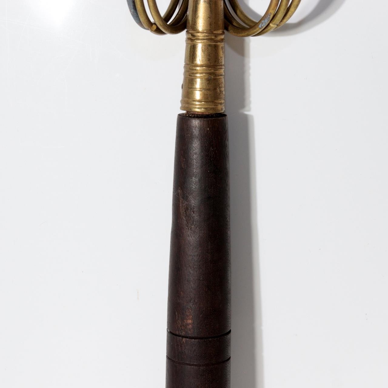 Vintage Japanese Brass Six-Ring Shakujo Monk Staff Buddhist Ritual Tool BT2557
