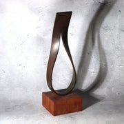 Vintage Artisan Signed "TAZIMA" Modern Abstract Bronze Sculpture - Late Showa0