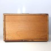 Antique Japanese Haribako Sewing Box Meiji Keyaki/Tamo Wood Brass Hardware Drawe6