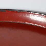 Antique Japanese Aizu Lacquer Round Oval Wooden Serving Tray Warped WO60810