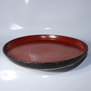 Antique Japanese Aizu Lacquer Round Oval Wooden Serving Tray Warped WO6081