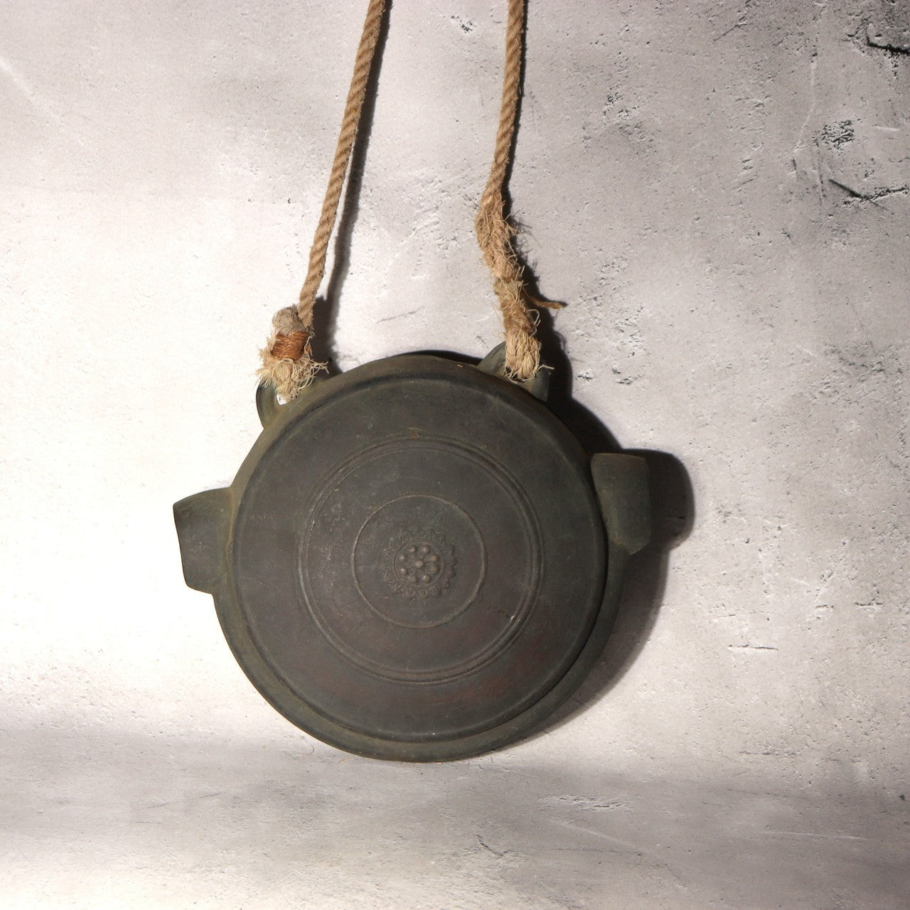 Japanese Antique Bronze Gong Waniguchi Temple Shrine Bell Meiji Era 22cm BOS99817
