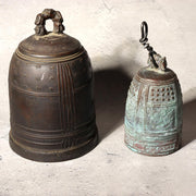 Japanese vintage Temple Bell Hansho Tsurigane Two Bronze Buddhist Sound Chime1