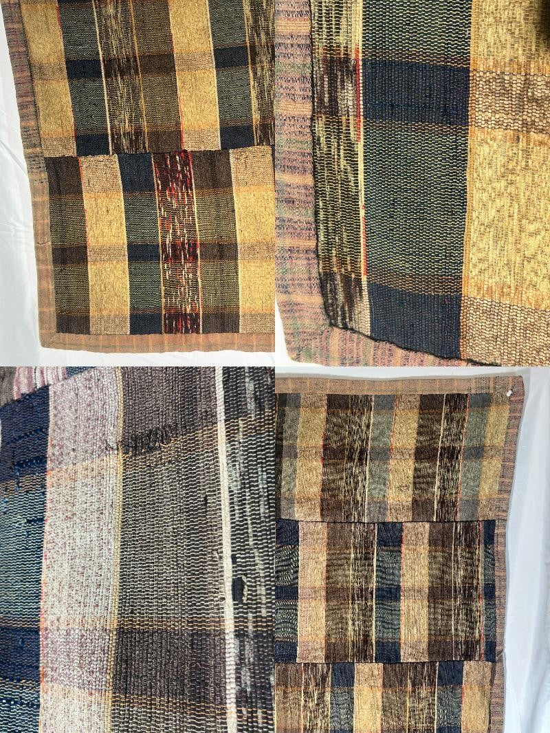 Vintage Japanese Sakiori Rag Weaving Kofu Textile Striped Rug BRKW1912