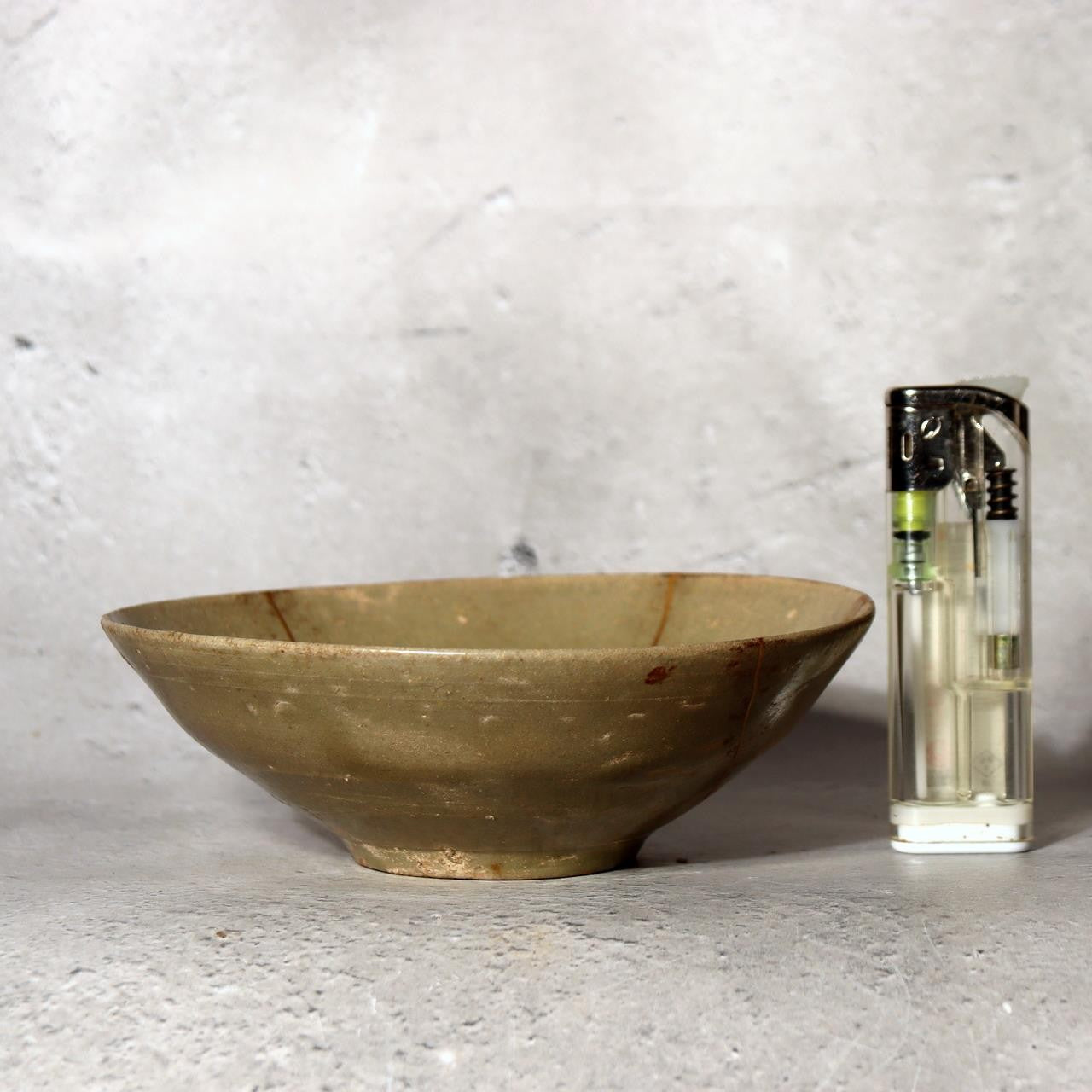 Antique Korean Celadon Bowl Goryeo Joseon Dynasty Gold Kintsugi Repair Box5