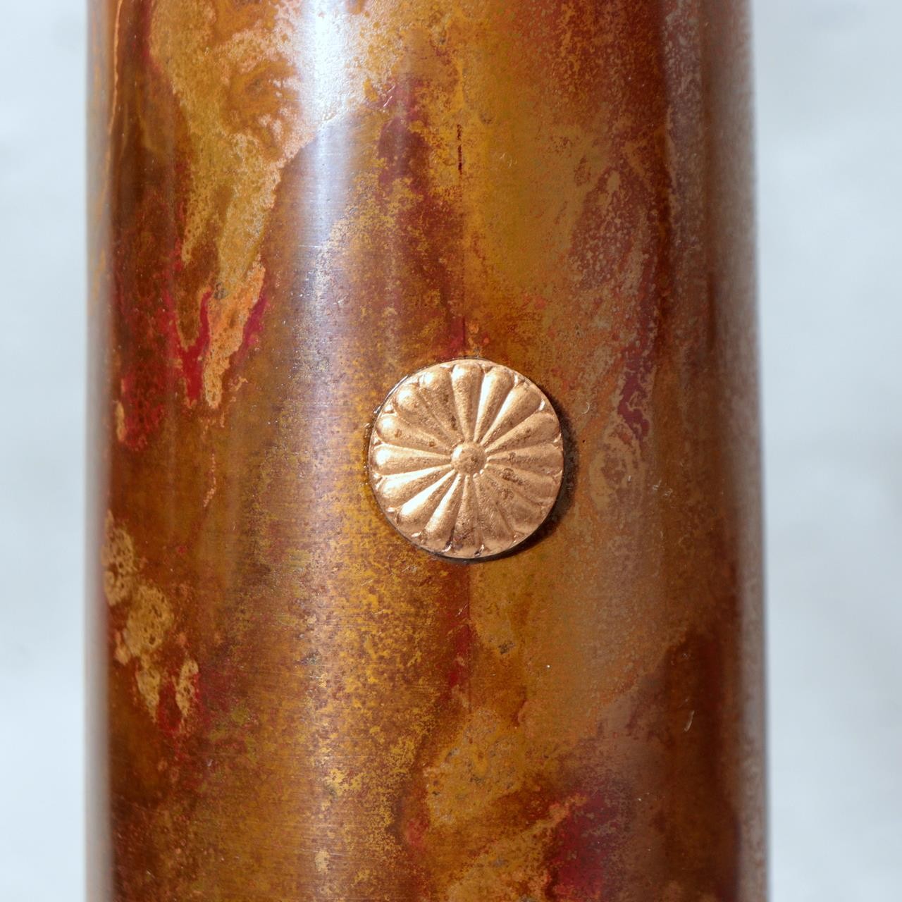 Japanese Takaoka Copperware Bronze Flower Vase Traditional Craft Shin BV77114
