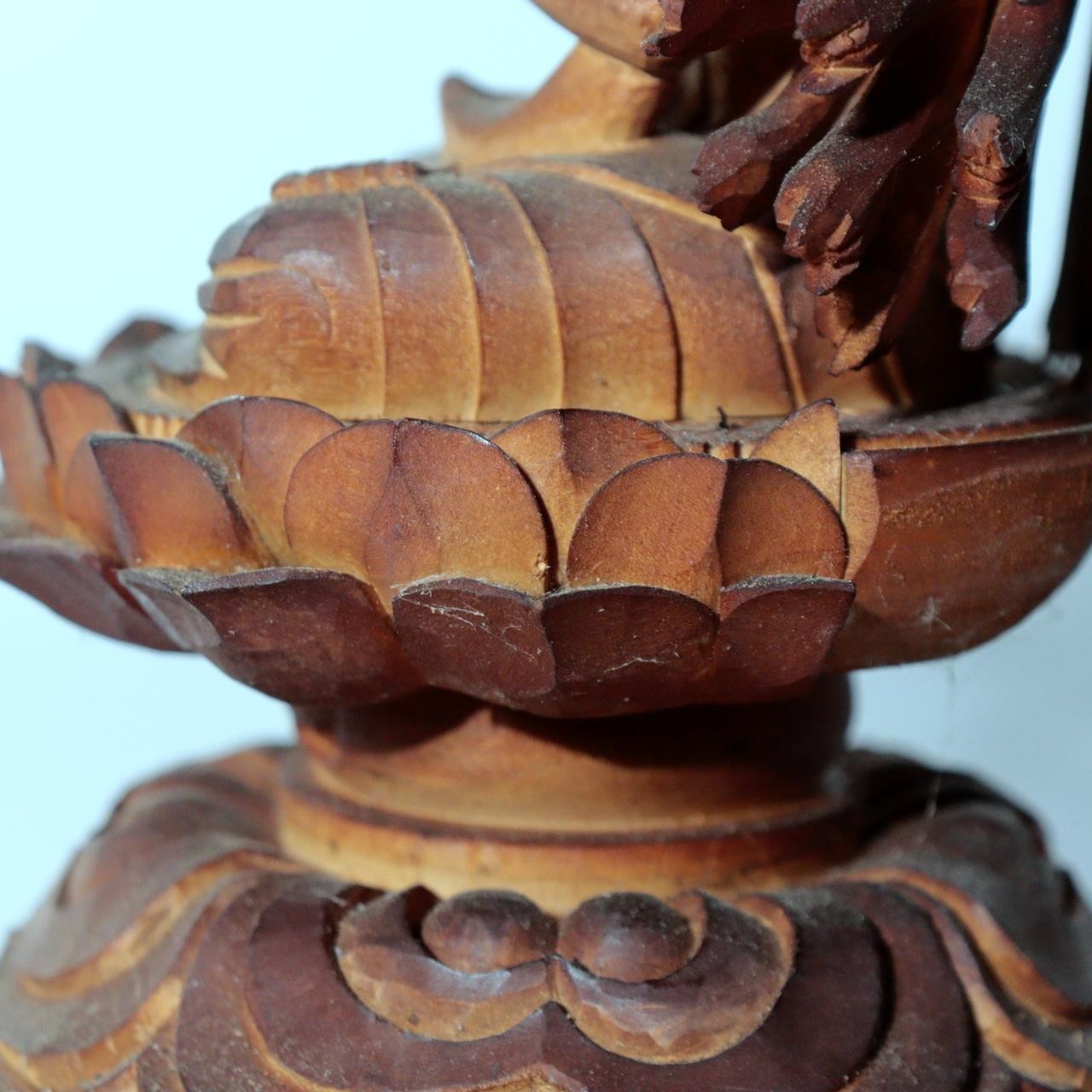 Vintage Japanese Wooden Carved Juichimen Senju Kannon Buddha Statue Glass Case13