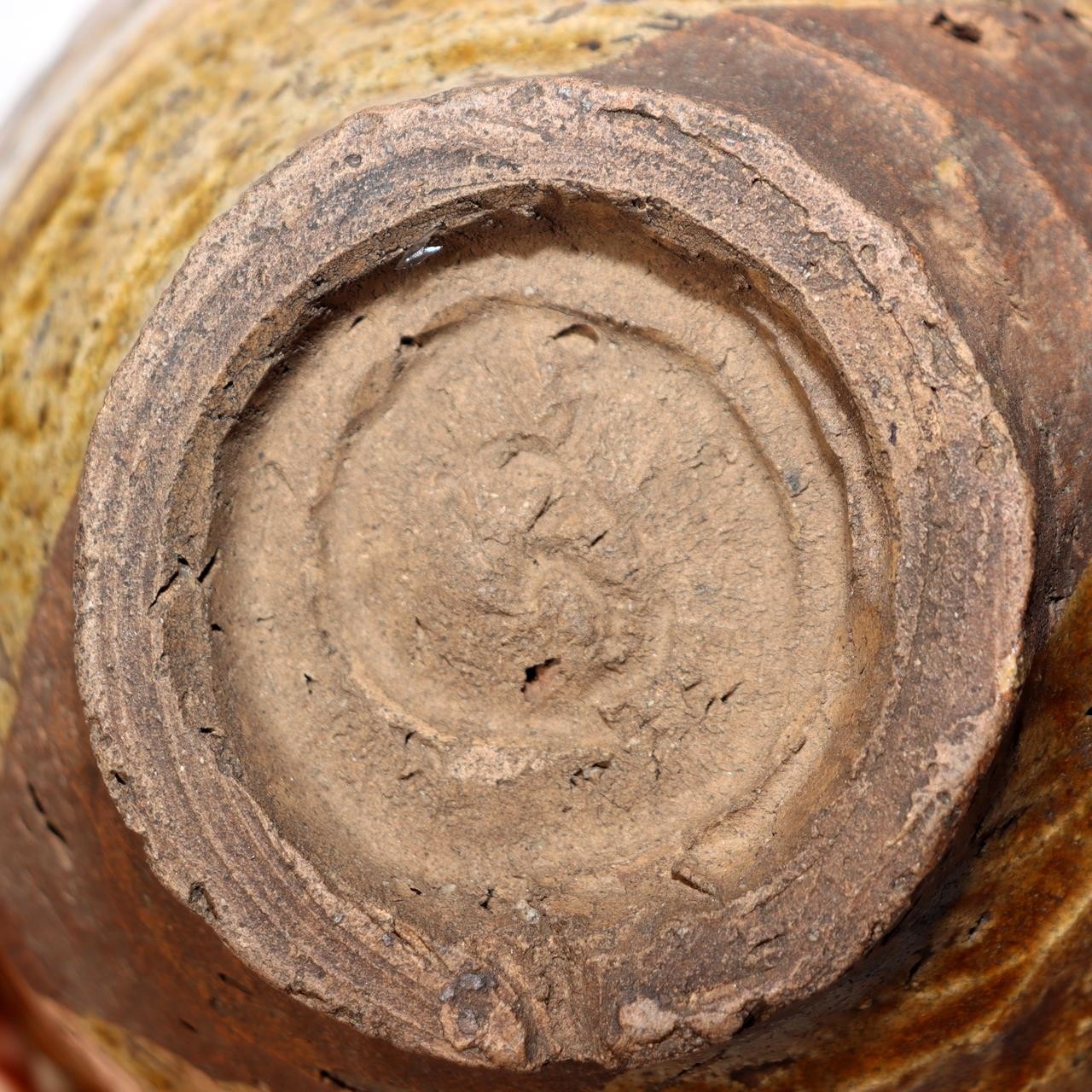 Antique Japanese Tanba Ware Tea Bowl Edo Period Wabi Sabi Mitate Chawan Amber5