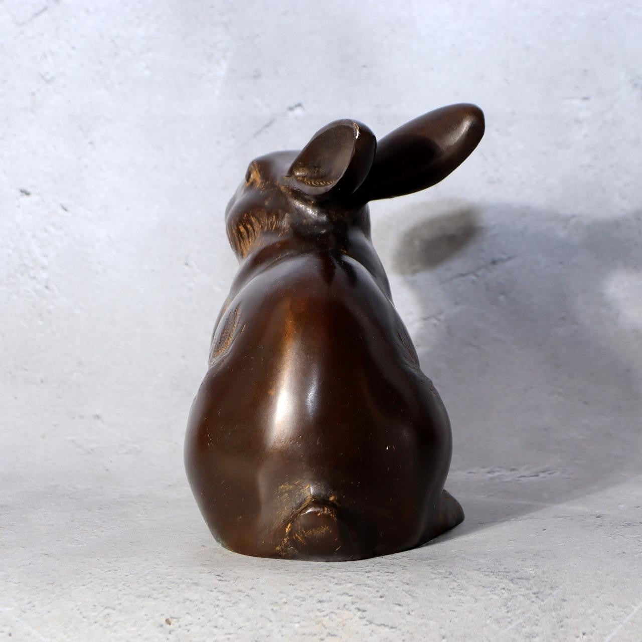 Vintage Japanese Bronze Rabbit Okimono Statue Figure 1140g BOSa445