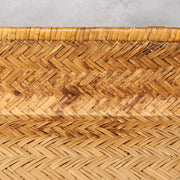 Japanese Vintage Bamboo Basket Box Lidded Storage Organizer Woven Rustic BVO6812
