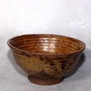 Antique Japanese Tanba Ware Tea Bowl Edo Period Wabi Sabi Mitate Chawan Amber0