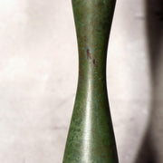 Fujii Soki Japanese Bronze Flower Vase Green Patina Pestle Shape Tomobako BV71910