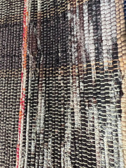 Vintage Japanese Sakiori Rag Weaving Kofu Textile Striped Rug BRKW19110