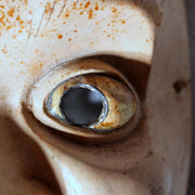 Japanese Wooden Noh Mask Otobide Demon God Gold Eyes Kagura 21cm MSK52913