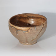 Antique Japanese Edo Period Mino Ware Chawan Tea Bowl Partial Ash Glaze PCP3224