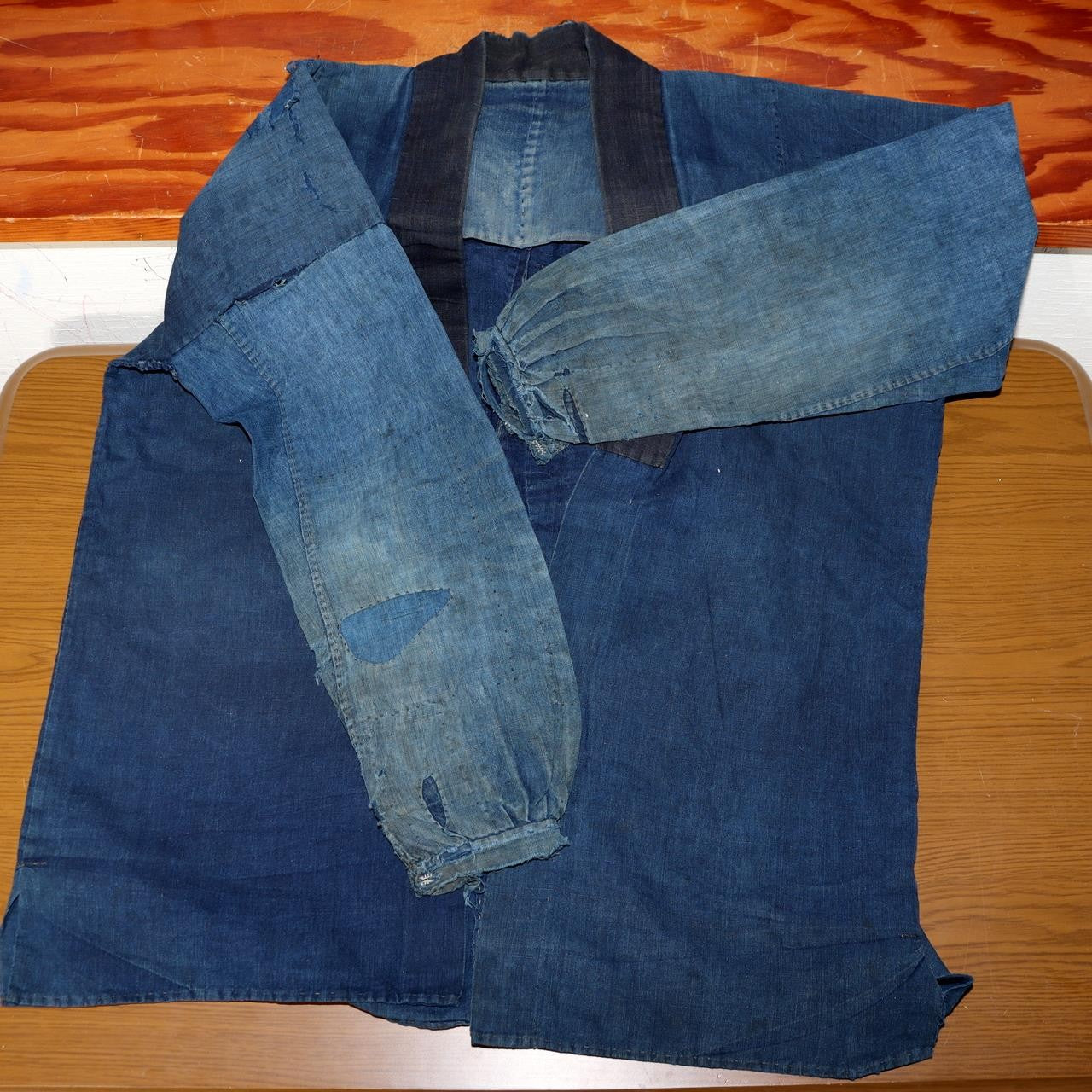 Antique Japanese Boro Noragi Hanten Jacket Sashiko Indigo Patchwork Rugged BRKW12