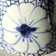 Edo Period Ko-Imari Blue and White Soba Choko Cup Set Net Flower 2pcs Japanese14