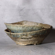 Japanese Antique Tokoname Stoneware Fused Yamajawan Pair Iconic Natural Ash Drip1