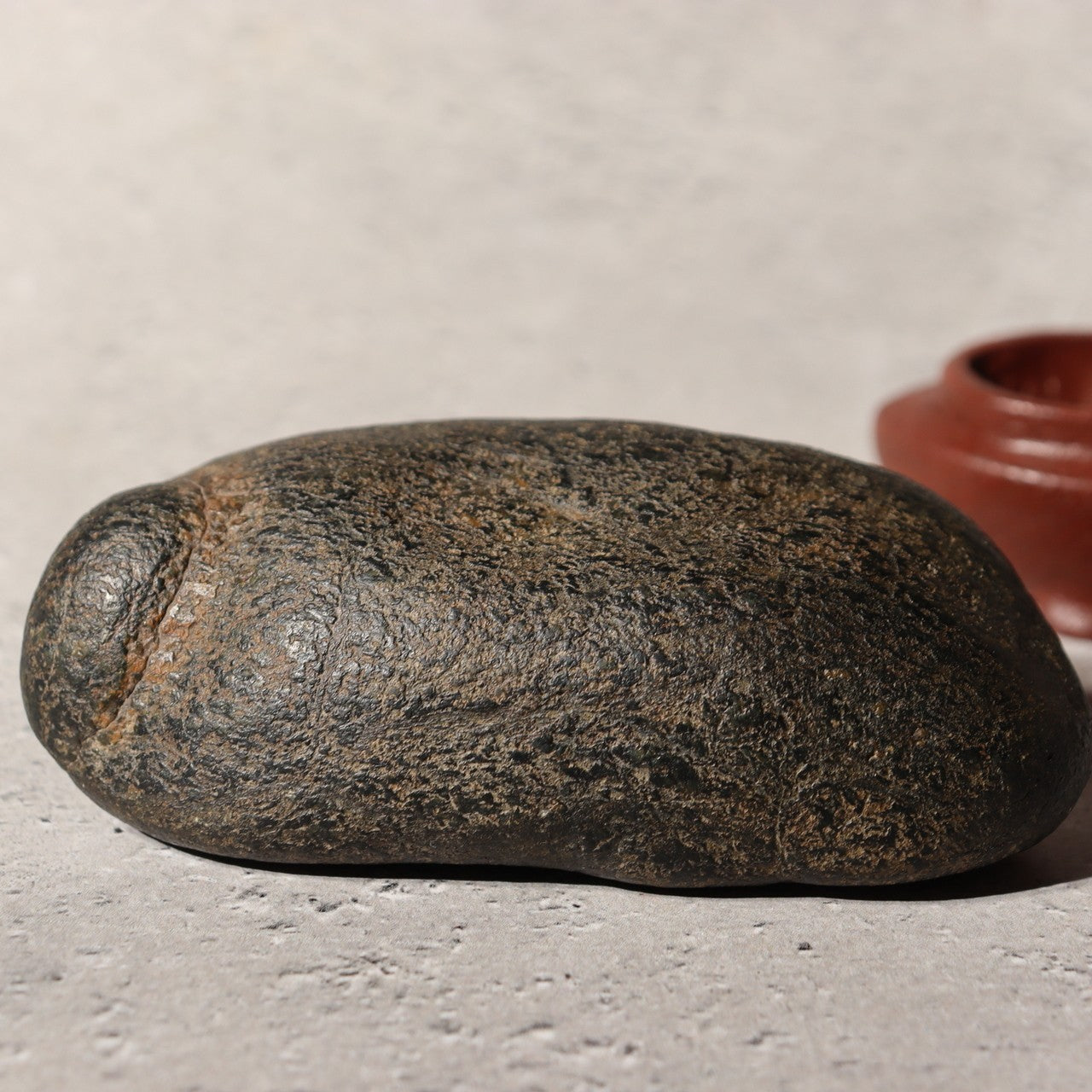 Japanese Suiseki Viewing Stone Genkai Jizo Buddha Figure 1976 Signed Daiza SS22315