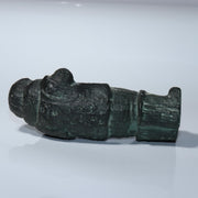 Vintage Japanese Cast Bronze Snow Country Folk Figure Ornament Patina BOSa469