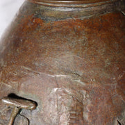 Large Japanese Master Bronze Vase by Hirai Shoho Cire Perdue Relief Fruit Motif20