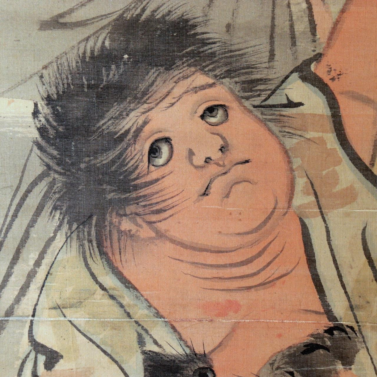Japanese Hanging Scroll Kakejiku Kintaro Yamauba Bear Hokusai Reproduction5