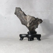 Vintage Japanese Suiseki Viewing Stone Bonsai Display with Wooden Daiza Base0