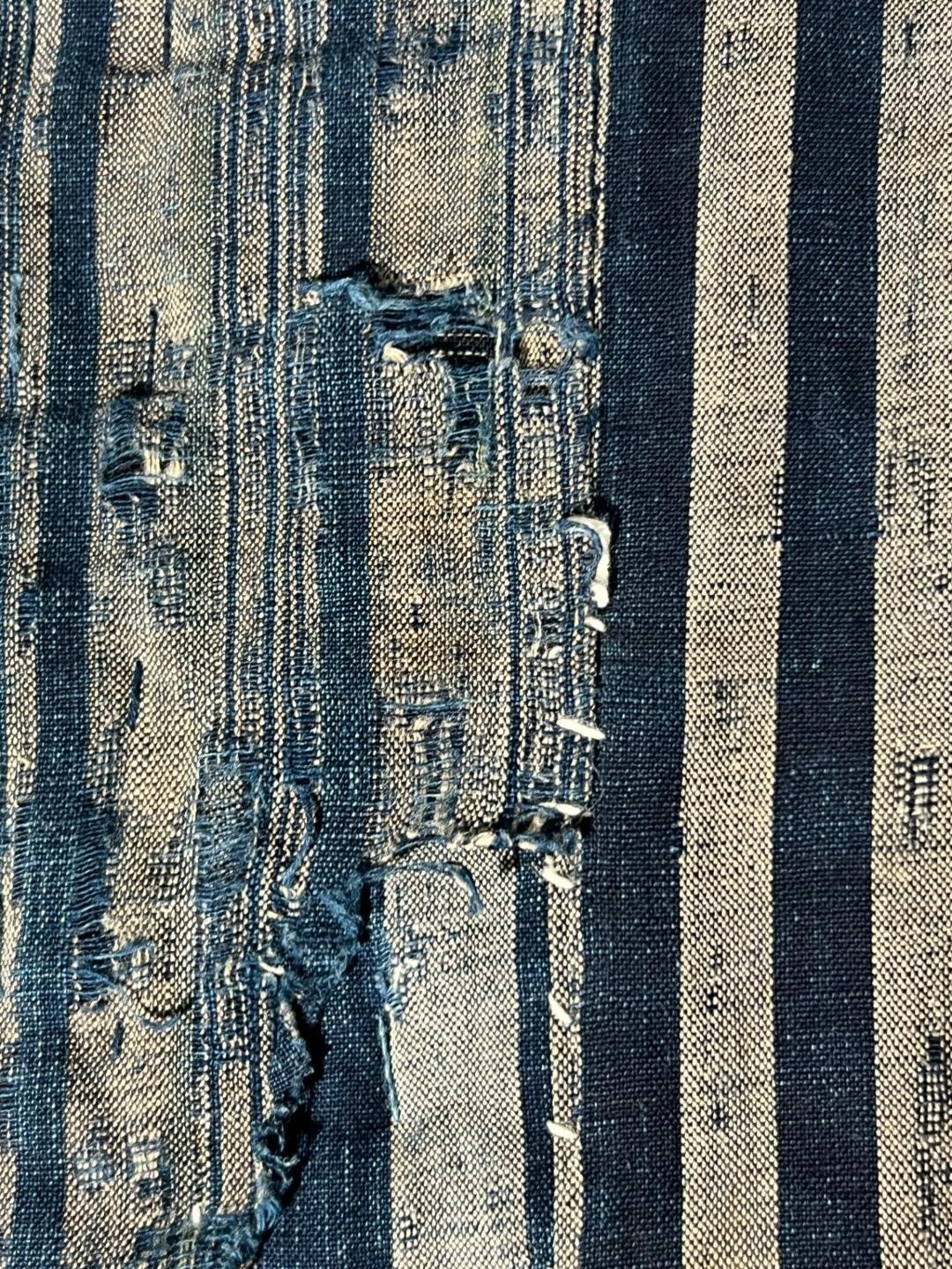 Antique Japanese Boro Kofu Thick Layered Cotton Indigo Textile Rug4