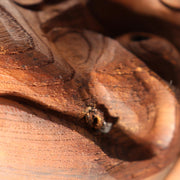 Japanese Antique Wooden Mask Hannya Wall Decor Hardwood Detachable Horns 700g17