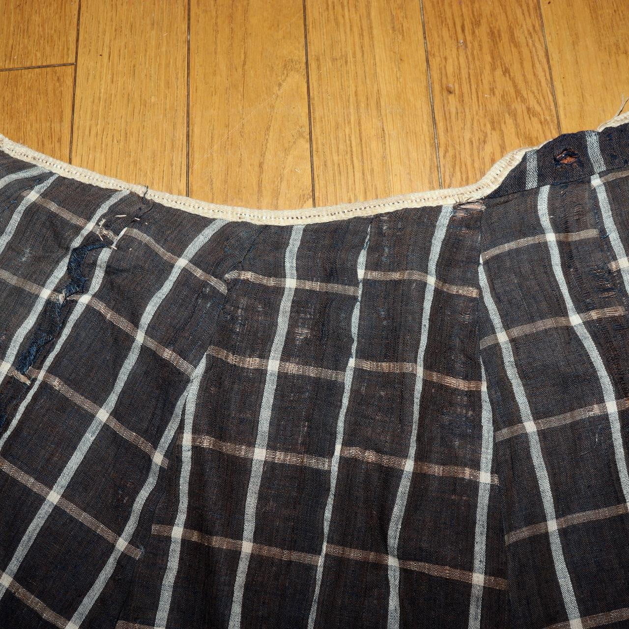 Japanese Antique Boro Kappa Rain Cape Indigo Cotton Kakishibu Paper Lined10