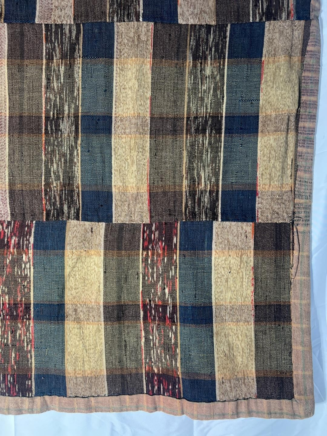 Vintage Japanese Sakiori Rag Weaving Kofu Textile Striped Rug BRKW19117