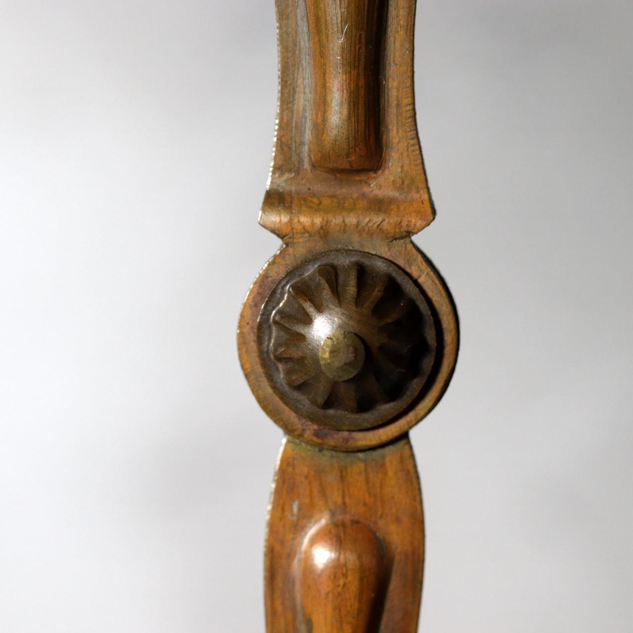 Late Edo Meiji Brass Folding Candlestick Karakuri Style BOSa6211
