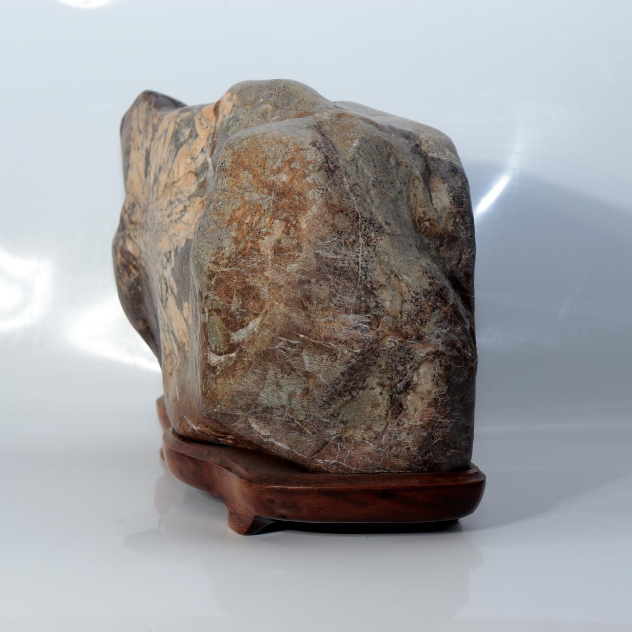 Japanese Natural Chrysanthemum Stone Kikuka-seki Neodani Gifu with Daiza SS2369