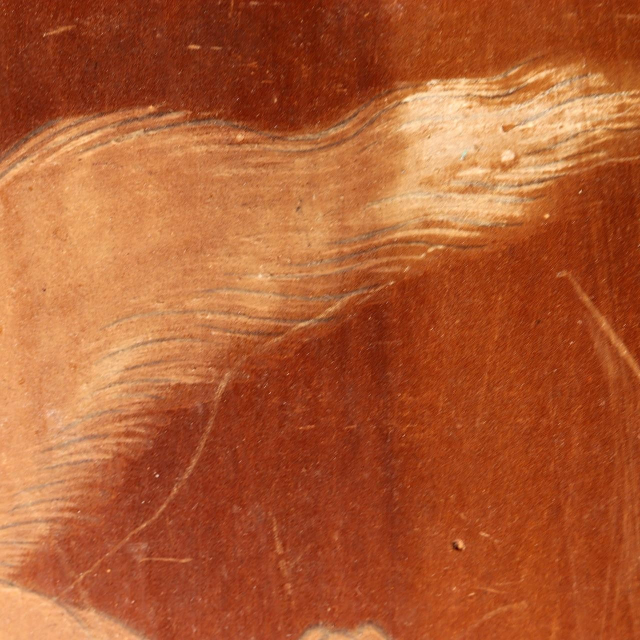 Japanese Antique 20.5in Ema Votive Tablet Horse Painting Wood Shrine Art Temple11