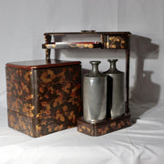 ​Antique Japanese Maki e Lacquer Nobento Sageju Picnic Set Tin Flasks WO6363