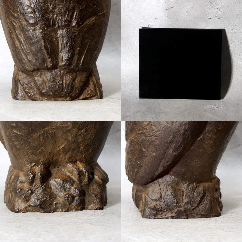 Japanese Bronze Owl Figurine Statue Okimono Hiromu Kojima 1982 Coin Bank BOSa657