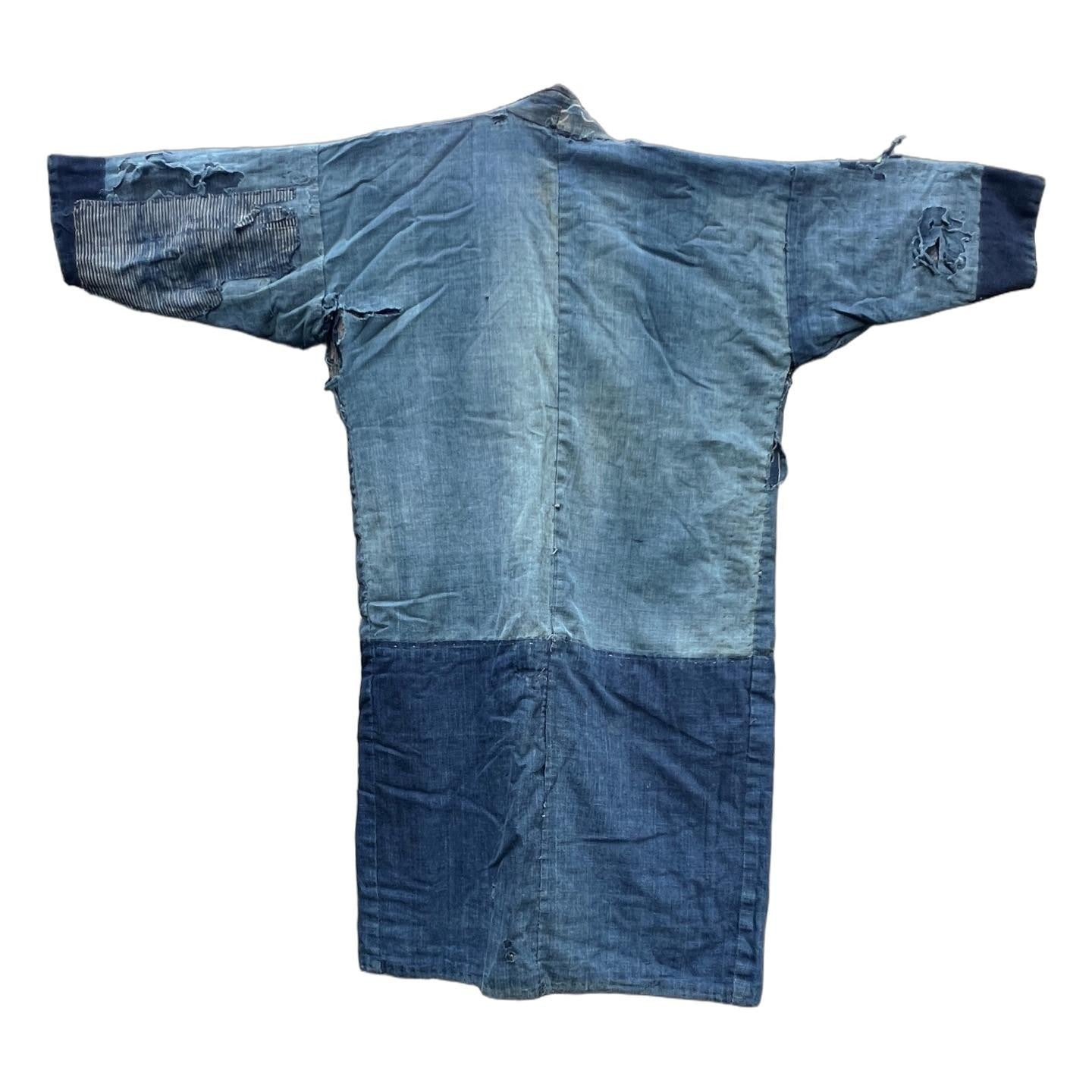 Antique Japanese Indigo Boro Noragi Jacket Patchwork Early Meiji BRKW1731