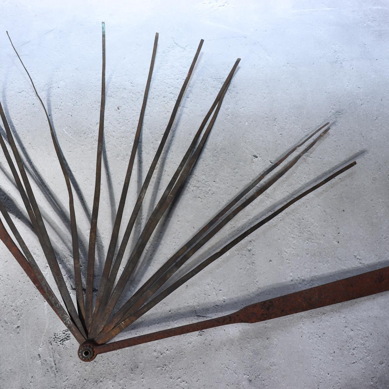 Authentic Edo Period Japanese Samurai Tessen Solid Iron Fan 33cm Daimyo Artifact9