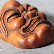 Japanese Carved Boxwood Mask Netsuke Buaku Kyogen Signed Jiro NW2723