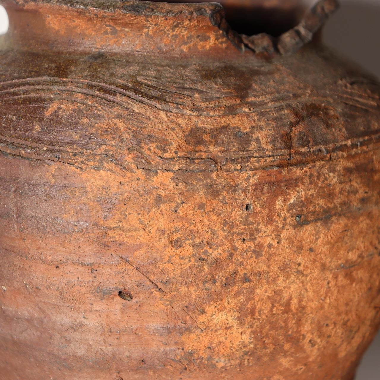 Antique Tokoname Tsubo Jar Muromachi Momoyama Ubakuchi Kiln Mark Wabi Sabi Japan19