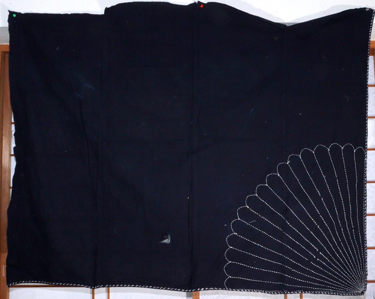 Antique Sashiko Fabric Aizome Furoshiki embroidery Boro Kire Japanese RKW1149