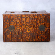 Vintage Japanese Tamo Wood Sewing Box Haribako Full Burl Grain Chest WO6063