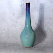 Stunning Japanese Peacock Glaze Vase by Masahide Matsuyama - Signed Tomobako1